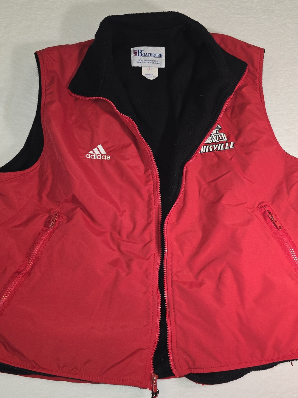 Adidas Boathouse Louisville Cardinal Vest Made In The USA VTG Size  M Mens